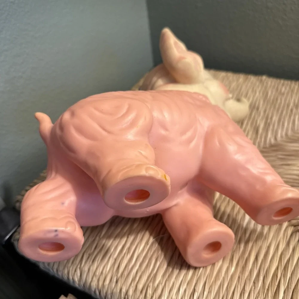 Pink Elephant Squeak Toy Vintage 1960s Circus Collectible The Sun Rubber Co